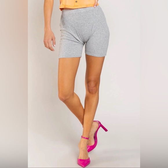 High Waisted Ribbed Adore Biker Shorts Cheeky Back Pockets NWT - Picture 9 of 10